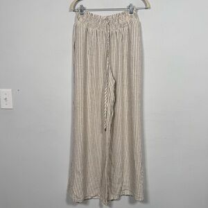 ee:some Striped Wide Leg Linen Pants, NWT, Size L
